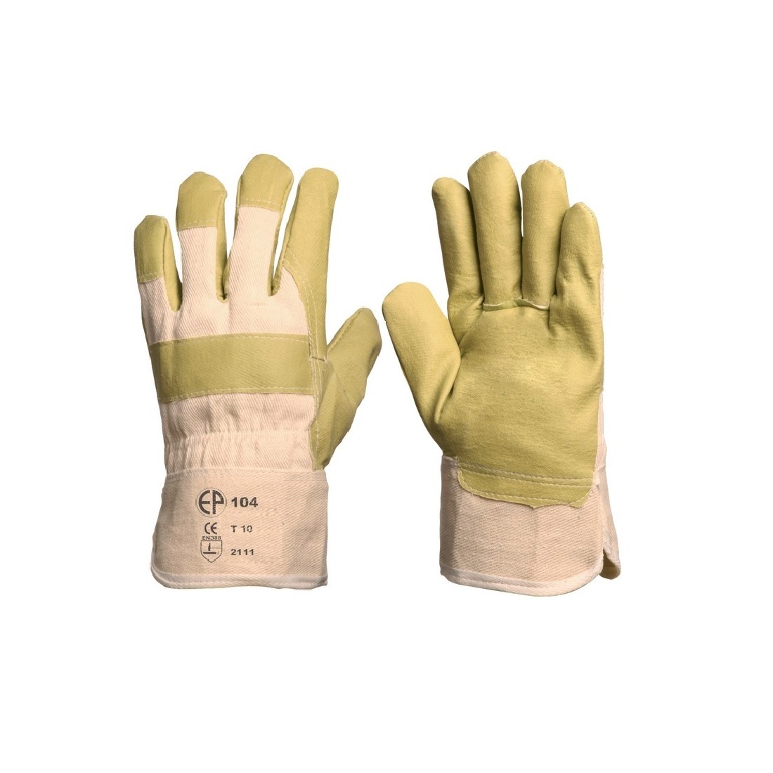 MŰBŐR KESZTYŰ, SÁRGA NITRIL/CSÍKOS VÁSZON KÉZHÁT