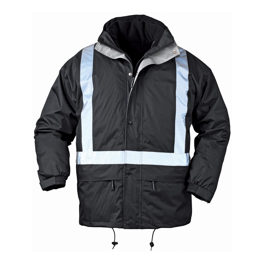 BODYGUARD FEKETE 4/1 TÉLIKABÁT, FÉNYVISSZAVERŐ CSÍKKAL