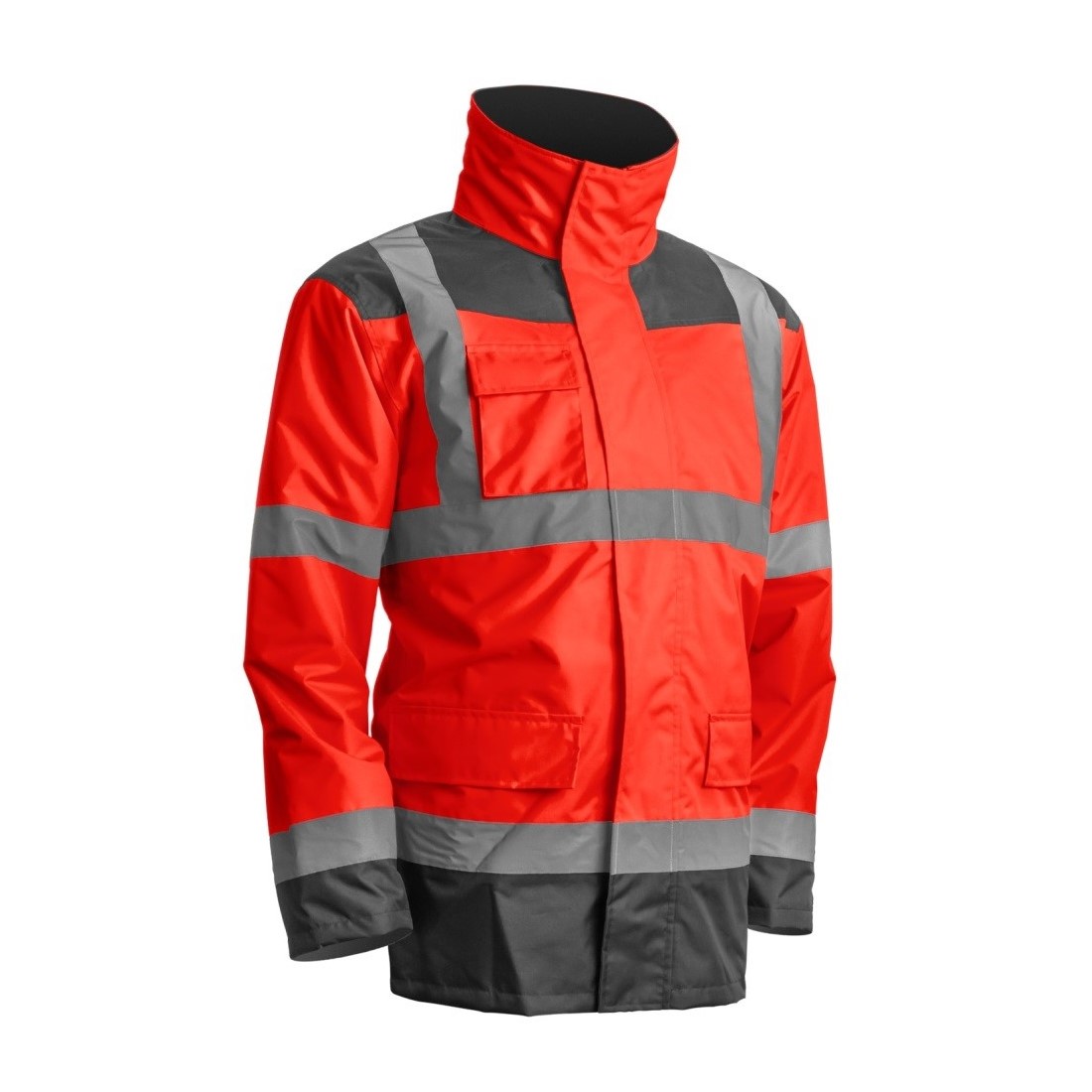 KANATA 4/1 PE HI-VIZ PIROS/SZÜRKE KABÁT (DZSEKI+BÉLÉSKABÁT /MELLÉNY)