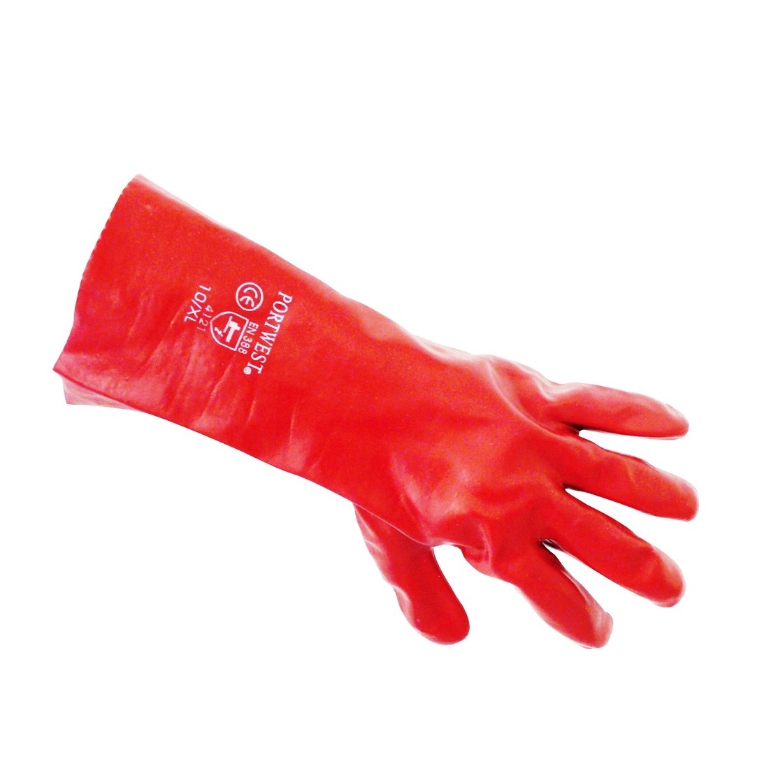 PVC hossz&uacute; sz&aacute;r&uacute; kesztyű 35 cm