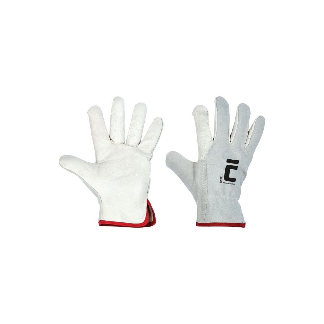 LINOTTE bőrkesztyű sz&uuml;rke 9