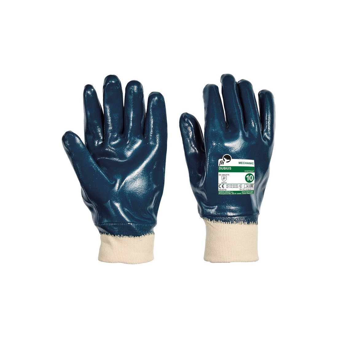 DUBIUS FH m&aacute;rtott nitril kesztyű - 9