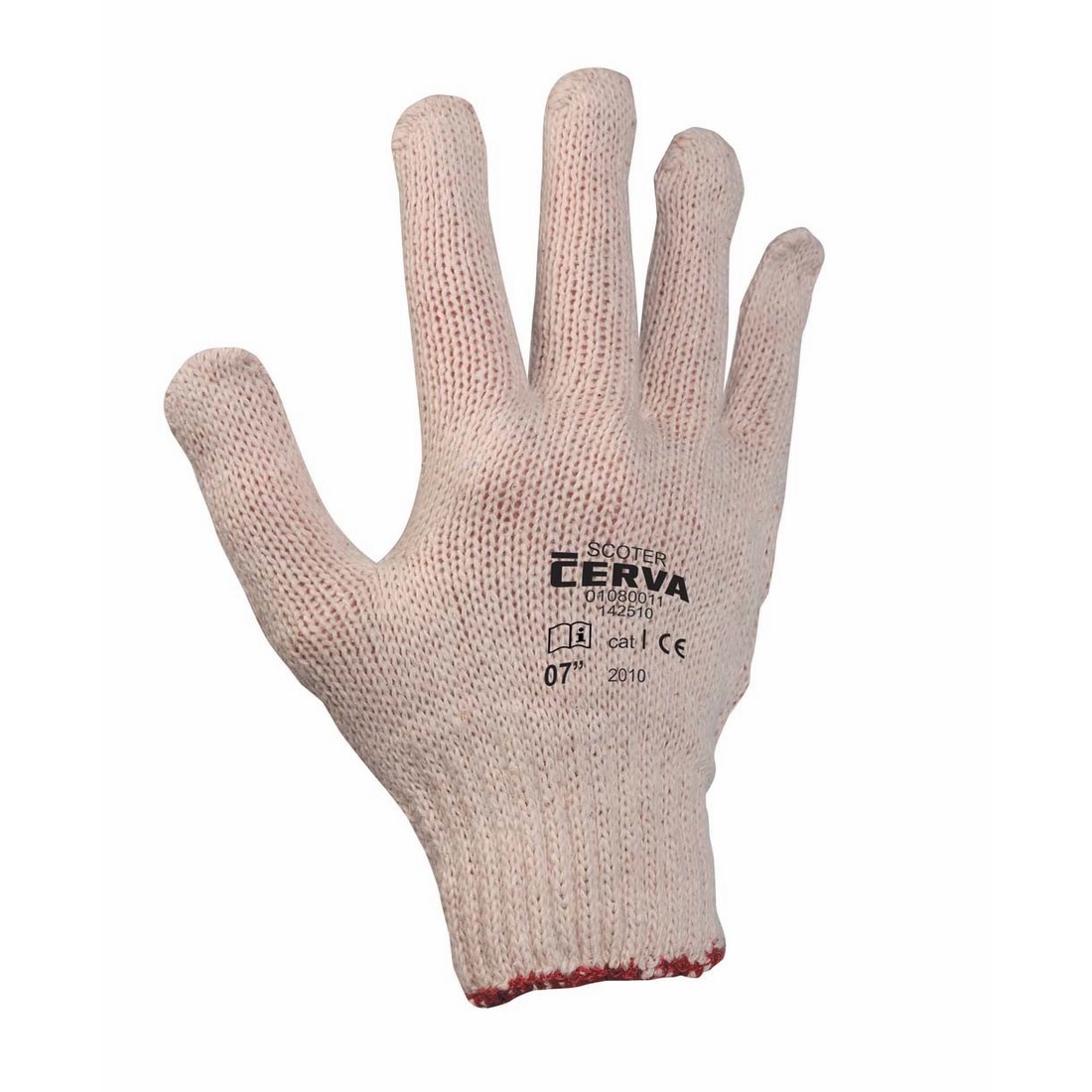 SCOTER pamut z&ouml;ld PVC m&aacute;rtott kesztyű 7