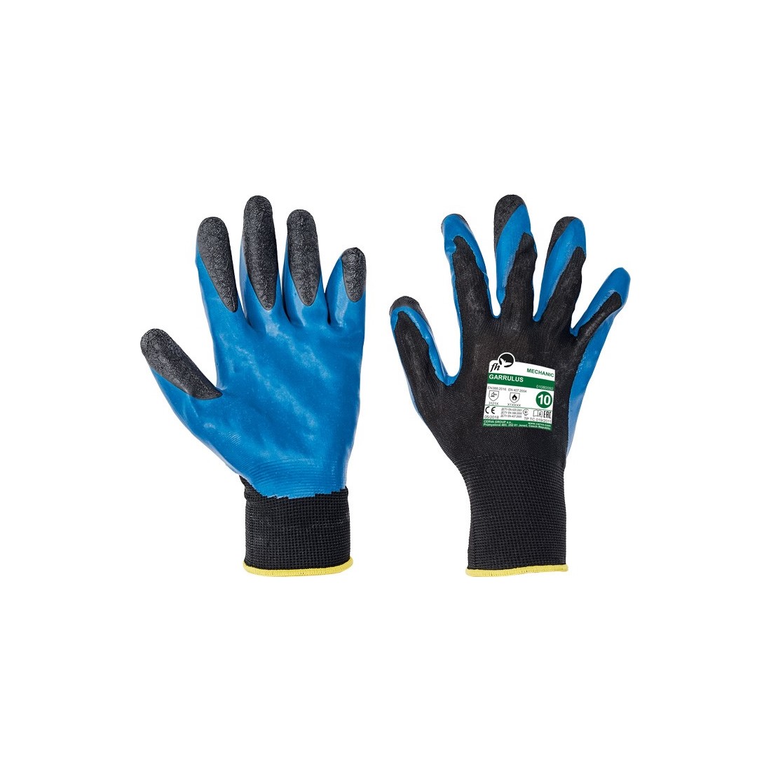 GARRULUS FH PES-latex m&aacute;rtott kesztyű 8