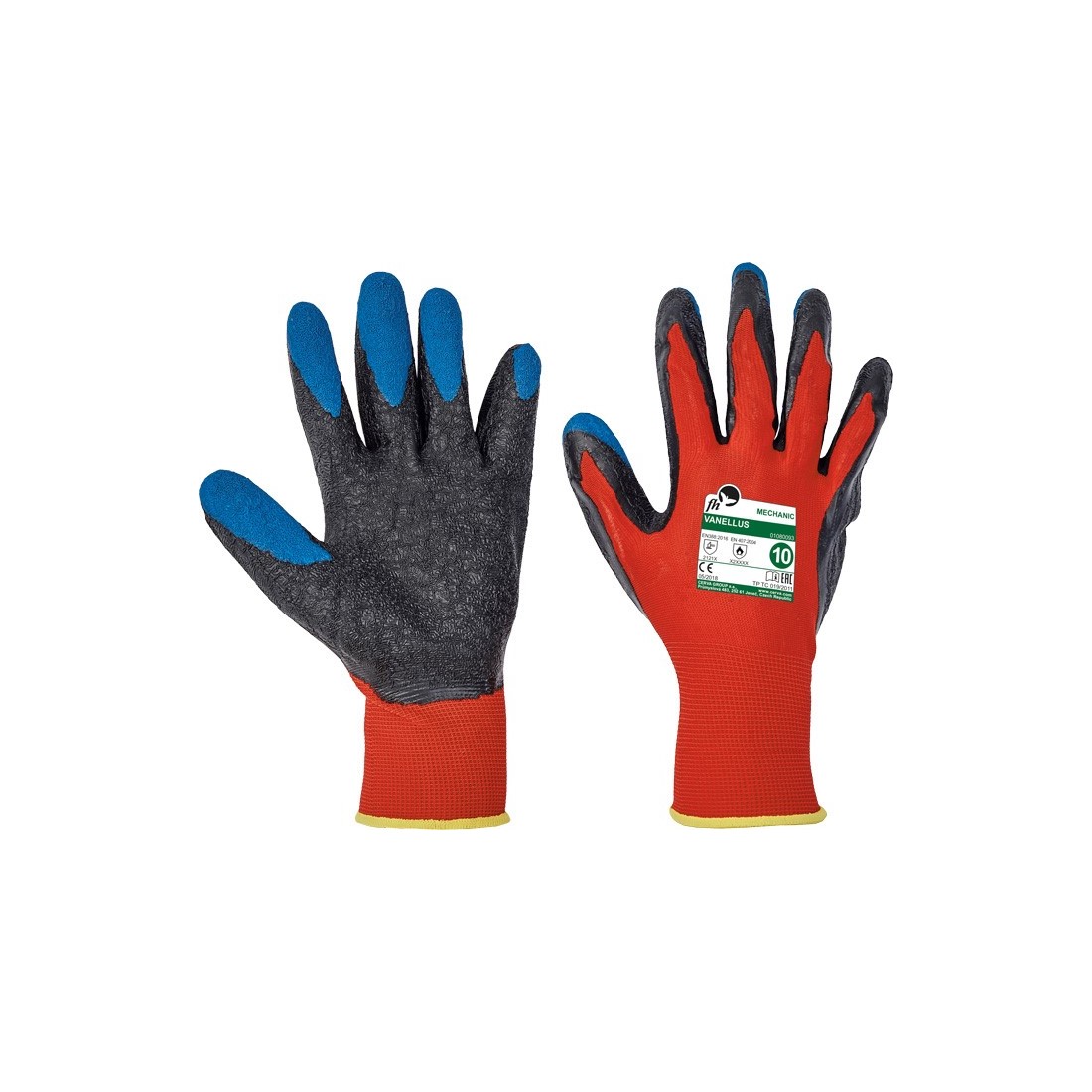 VANELLUS F PES-latex m&aacute;rtott kesztyű 8