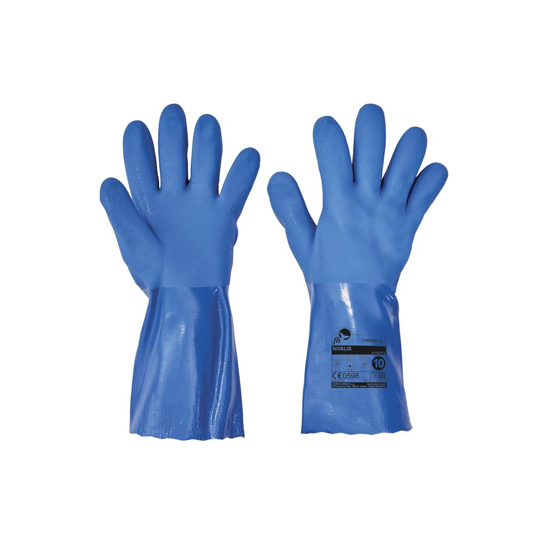 NIVALIS FH kesztyű PVC - k&eacute;k - 10