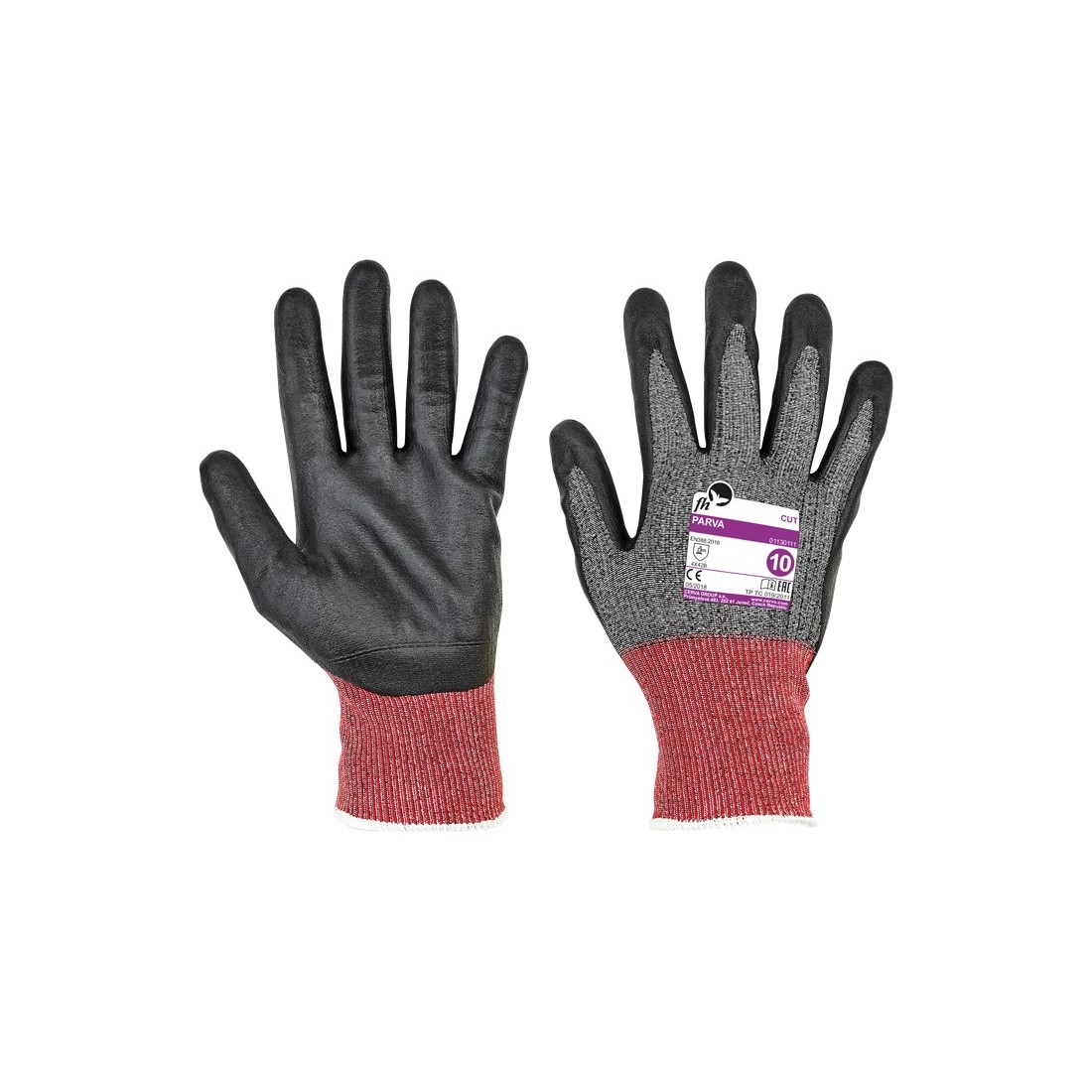 PARVA FH nitril v&eacute;dőkesztyű feket/sz&uuml;r 6